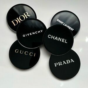 Design. Inspired Black Round Coaster Set of 6 Luxury Home Accessories